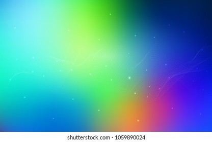 Light Blue, Green vector background with dots. Illustration with set of shining colorful abstract circles. The pattern can be used for ads, leaflets of liquid.