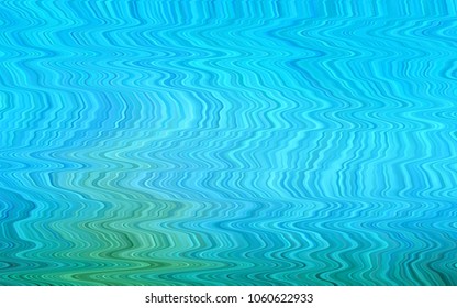 Light Blue, Green vector background with bent lines. Shining crooked illustration in marble style. A completely new marble design for your business.