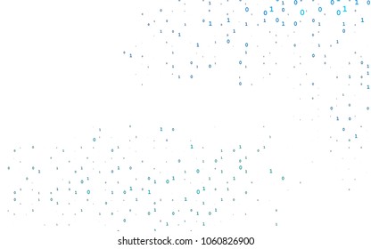 Light Blue, Green vector background with signs of numerals. Shining colorful illustration with isolated Digit signs. The pattern can be used as ads, poster, banner for books.