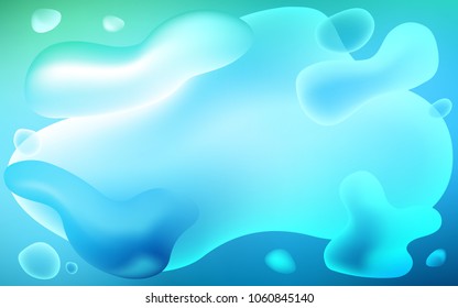 Light Blue, Green vector background with bubble shapes. A completely new color illustration in memphis style. The template for cell phone backgrounds.