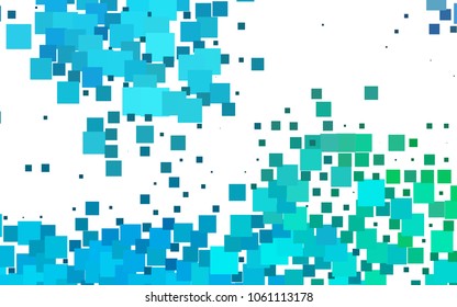 Light Blue, Green vector background of rectangles and squares. Style quilt and blanket. Geometrical rectangular pattern. Repeating pattern with rectangle shapes.