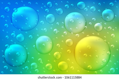 Light Blue, Green vector background with bubbles. Blurred decorative design in abstract style with bubbles. Pattern can be used as texture of water, rain drops.