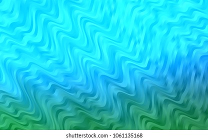 Light Blue, Green vector background with curved circles. Creative illustration in halftone marble style with gradient. Brand-new design for your ads, poster, banner.