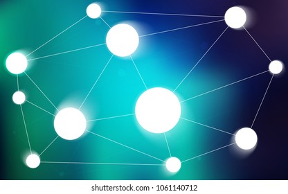 Light Blue, Green vector background with dots and lines. Modern abstract colorful illustration with spheres and lines. Beautiful design for your business advert.