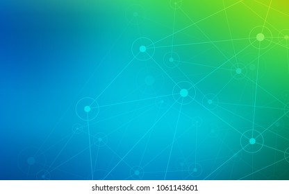 Light Blue, Green vector background with bubbles, lines. Colorful illustration with circles and lines in futuristic style. Completely new template for your brand book.