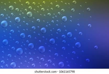 Light Blue, Green vector background with bubbles. Beautiful colored illustration with blurred circles in nature style. The pattern can be used for aqua ad, booklets.