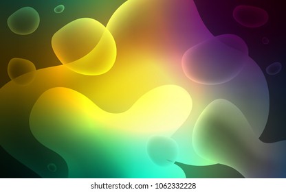 Light Blue, Green vector background with abstract circles. Blurred geometric sample with gradient bubbles.  Textured wave pattern for backgrounds.