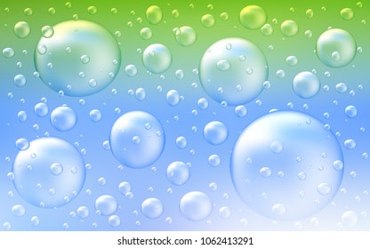 Light Blue, Green vector background with bubbles. Illustration with set of shining colorful abstract circles. The pattern can be used for ads, leaflets of liquid.