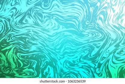 Light Blue, Green vector background with curved circles. Shining illustration, which consist of blurred lines, circles. Pattern for your business design.