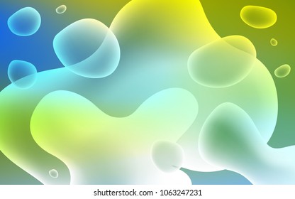 Light Blue, Green vector background with bubble shapes. Brand-new colored illustration in memphis style with gradient. Pattern for your business design.