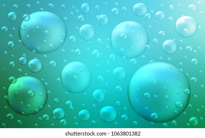Light Blue, Green vector background with bubbles. Modern abstract illustration with colorful water drops. Completely new template for your brand book.