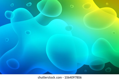 Light Blue, Green vector background with curved circles. Geometric illustration in memphis style with gradient.  Pattern for your business design.
