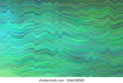 Light Blue, Green vector background with curved circles. Glitter abstract illustration with wry lines. A new texture for your  ad, booklets, leaflets.