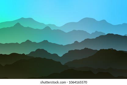 Light Blue, Green vector background with lamp shapes. Shining illustration, which consist of blurred lines, circles. Brand-new design for your ads, poster, banner.