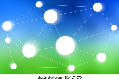 Light Blue, Green vector background with dots and lines. Design with connection of dots and lines on colorful background. New design for ad, poster, banner of your website.
