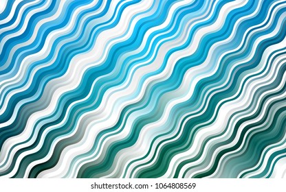 Light Blue, Green vector background with liquid shapes. Shining illustration, which consist of blurred lines, circles. Textured wave pattern for backgrounds.