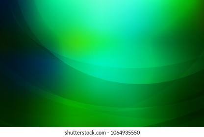 Light Blue, Green vector background with curved circles. Shining crooked illustration in marble style. Brand-new design for your ads, poster, banner.