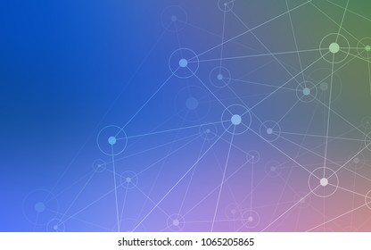 Light Blue, Green vector background with dots and lines. Modern abstract colorful illustration with spheres and lines. Beautiful design for your business advert.
