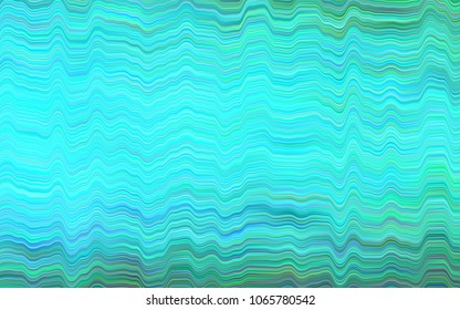 Light Blue, Green vector background with bent lines. Glitter abstract illustration with wry lines. Marble design for your web site.