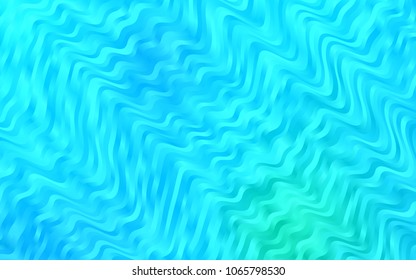 Light Blue, Green vector background with bent ribbons. A sample with blurred bubble shapes. A completely new marble design for your business.
