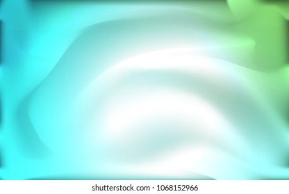 Light Blue, Green vector background with bent ribbons. A sample with blurred bubble shapes. New composition for your brand book.