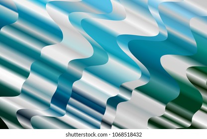 Light Blue, Green vector background with abstract lines. Glitter abstract illustration with wry lines. A completely new template for your business design.