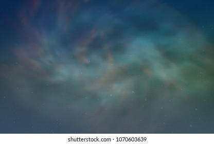 Light Blue, Green vector background with galaxy stars. Shining colored illustration with bright astronomical stars. Pattern for astrology websites.