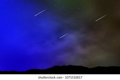 Light Blue, Green vector background with galaxy stars. Glitter abstract illustration with colorful cosmic stars. Smart design for your business advert.