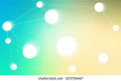 Light Blue, Green vector background with bubbles, lines. Decorative design in abstract style with triangle structure. Pattern can be used for ads, leaflets.