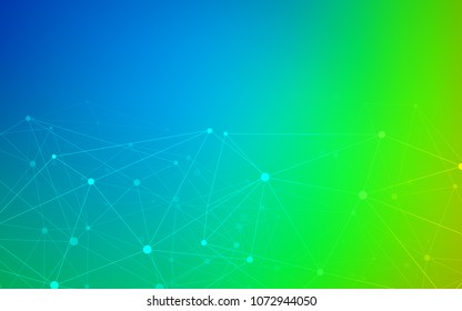 Light Blue, Green vector background with dots and lines. Illustration with set of colorful abstract circles and lines. Completely new template for your brand book.