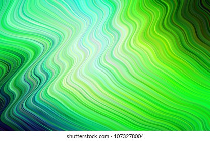 Light Blue, Green vector background with bent ribbons. An elegant bright illustration with gradient. Brand-new design for your ads, poster, banner.