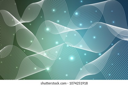 Light Blue, Green vector background with xmas confetti. Modern geometrical abstract illustration with carnival ribbons. New design for ad, poster, banner of your Party.