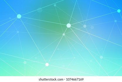 Light Blue, Green vector background with bubbles, lines. Colorful illustration with circles and lines in futuristic style. New design for ad, poster, banner of your website.
