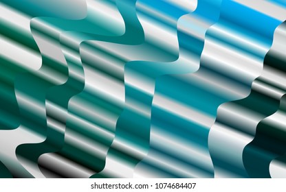 Light Blue, Green vector background with lamp shapes. Modern gradient abstract illustration with bandy lines. Marble style for your business design.