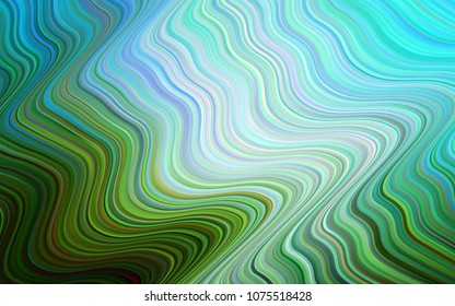 Light Blue, Green vector background with curved circles. Geometric illustration in memphis style with gradient.  New composition for your brand book.