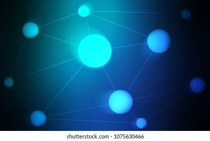 Light Blue, Green vector background with dots and lines. Design with connection of dots and lines on colorful background. Pattern can be used for beautiful websites.