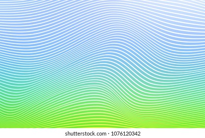 Light Blue, Green vector background with bent lines. A vague circumflex abstract illustration with gradient. A completely new template for your business design.