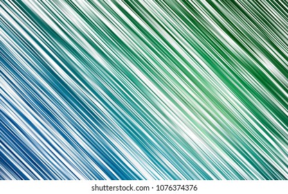 Light Blue, Green vector background with straight lines. Shining colored illustration with narrow lines. The template can be used as a background.