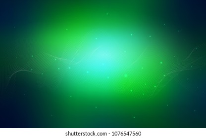 Light Blue, Green vector background with dots. Illustration with set of shining colorful abstract circles. Completely new template for your brand book.