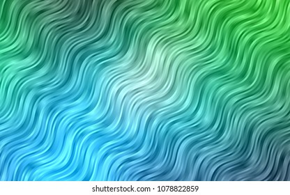Light Blue, Green vector background with lamp shapes. Shining crooked illustration in marble style. The best blurred design for your business.