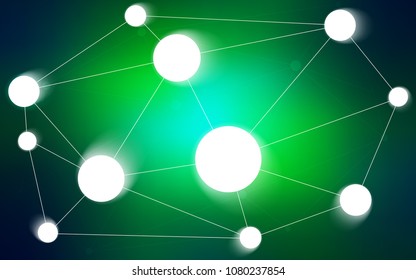 Light Blue, Green vector background with bubbles, lines. Illustration with set of colorful abstract circles and lines. Pattern can be used for beautiful websites.