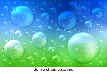 Light Blue, Green vector background with bubbles. Abstract illustration with colored bubbles in nature style. The pattern can be used for beautiful websites.