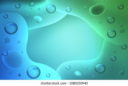 Light Blue, Green vector background with curved circles. A sample with blurred bubble shapes. Textured wave pattern for backgrounds.