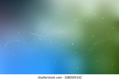 Light Blue, Green vector background with dots. Abstract illustration with colored bubbles in nature style. Completely new template for your brand book.