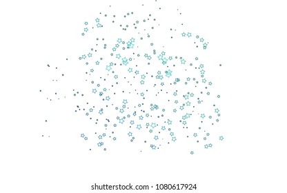Light Blue, Green vector background with colored stars. Stars on blurred abstract background with gradient. The pattern can be used for wrapping gifts.