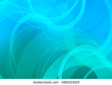 Light Blue, Green vector background with curved circles. Brand new colored illustration in marble style with gradient. Textured wave pattern for backgrounds.