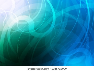 Light Blue, Green vector background with bubble shapes. Shining illustration, which consist of blurred lines, circles. Marble style for your business design.