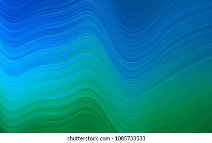 Light Blue, Green vector background with lava shapes. Glitter abstract illustration with wry lines. Textured wave pattern for backgrounds.