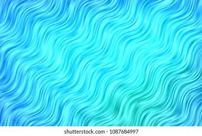 Light Blue, Green vector background with bubble shapes. Modern gradient abstract illustration with bandy lines. The template for cell phone backgrounds.