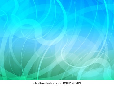 Light Blue, Green vector background with curved circles. Brand new colored illustration in marble style with gradient. The best blurred design for your business.